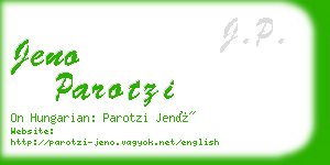 jeno parotzi business card